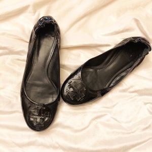 Tory Burch Black Patent Leather Flats